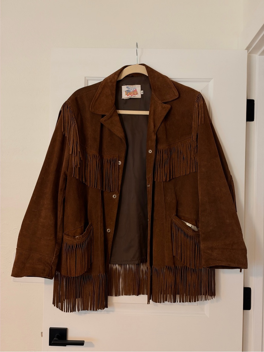 Vintage Brown Suede Fringe Jacket